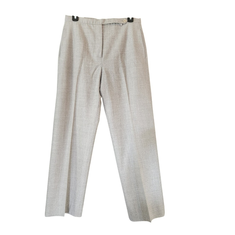 Brooks Brothers Pants Women's 8 Wool Lycra Wide Leg‎ Trousers Gray 29x28" Lined